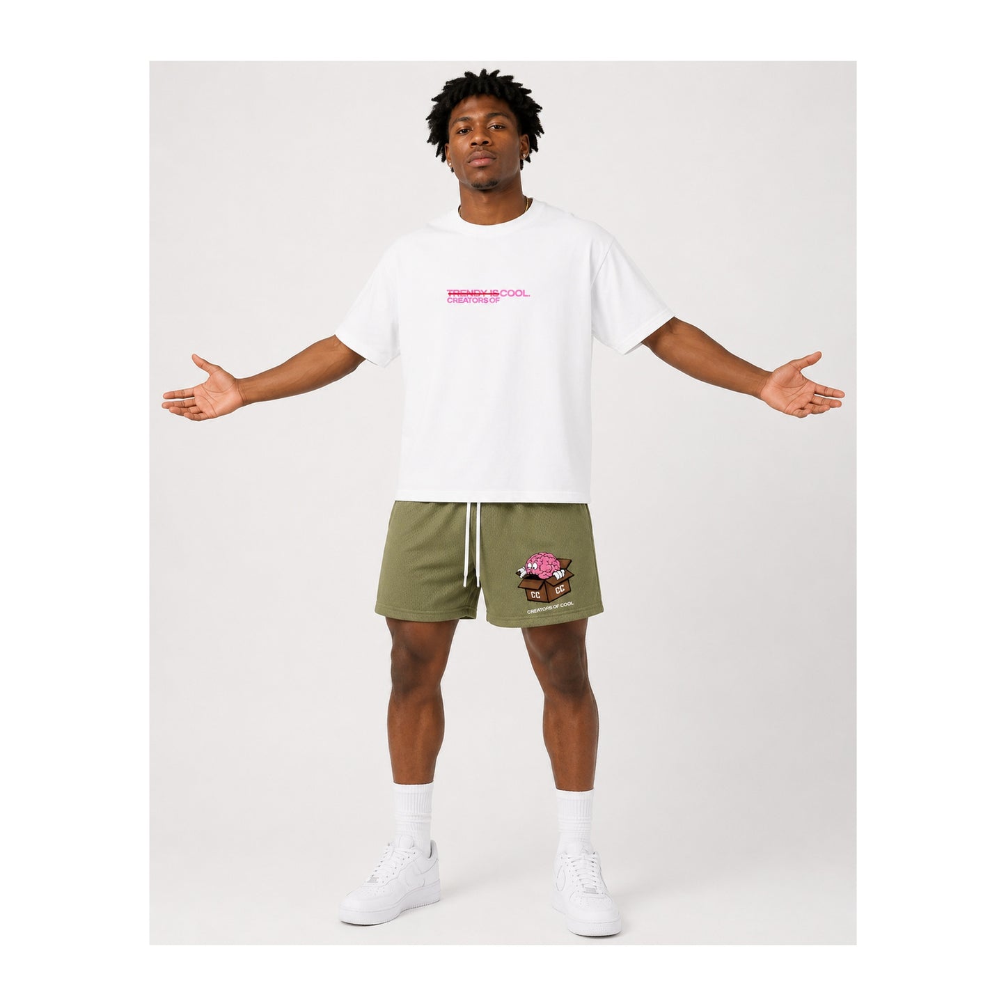 Brain Box PE Shorts (Olive Green)