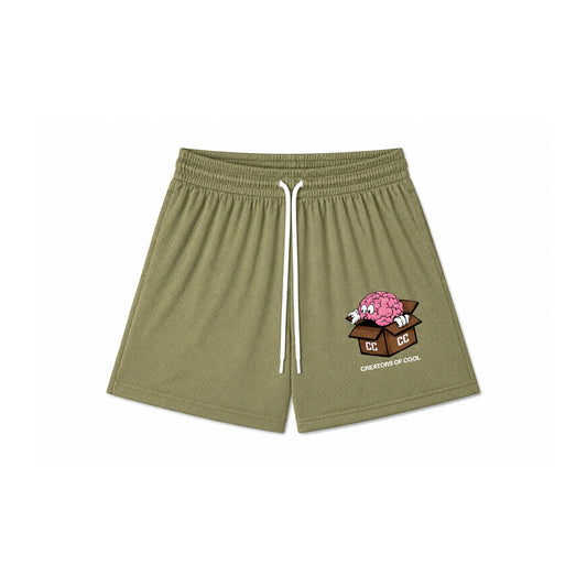 Brain Box PE Shorts (Olive Green)